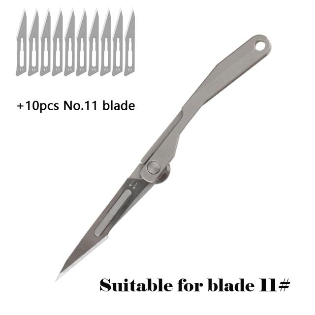 Titanium Alloy MINI Scalpel EDC Outdoor Folding Knife Unpacking Pocket Knife Outdoor Camping Knife No. 23/11 Scalpel Key Buckle