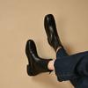 Square Toe Elastic Women'S Ankle Boots Autumn Winter Fleece-Lined Female Short Shoes Leather Booties Sale Goth Trend  Boot