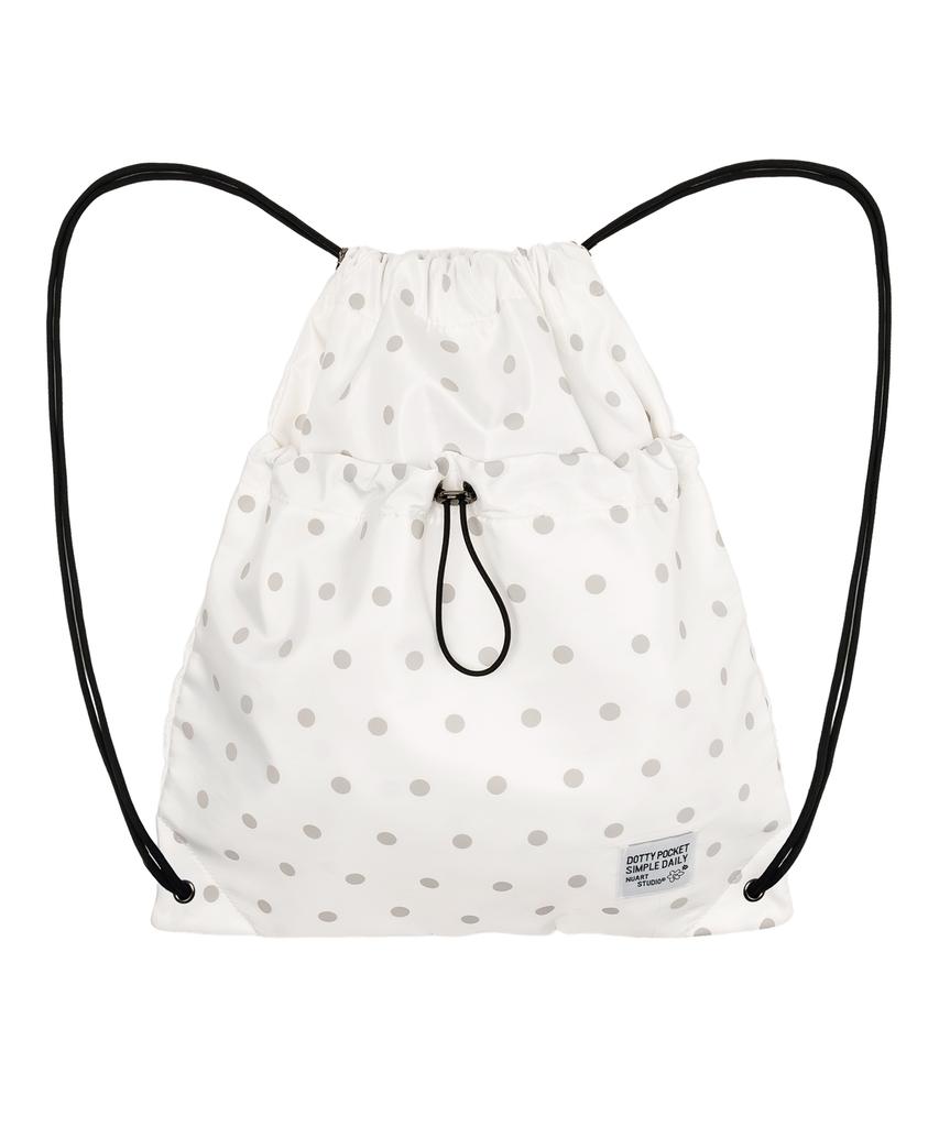 Nuart Studio Dottie Pocket Gym Bag String Bag_White