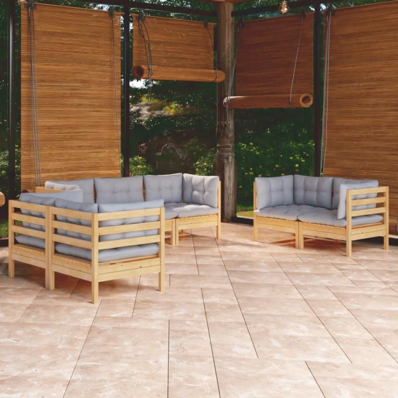 Day and Night - Day and Night Garden Furniture Set 7 Pieces and Cushions Solid Pine Wood