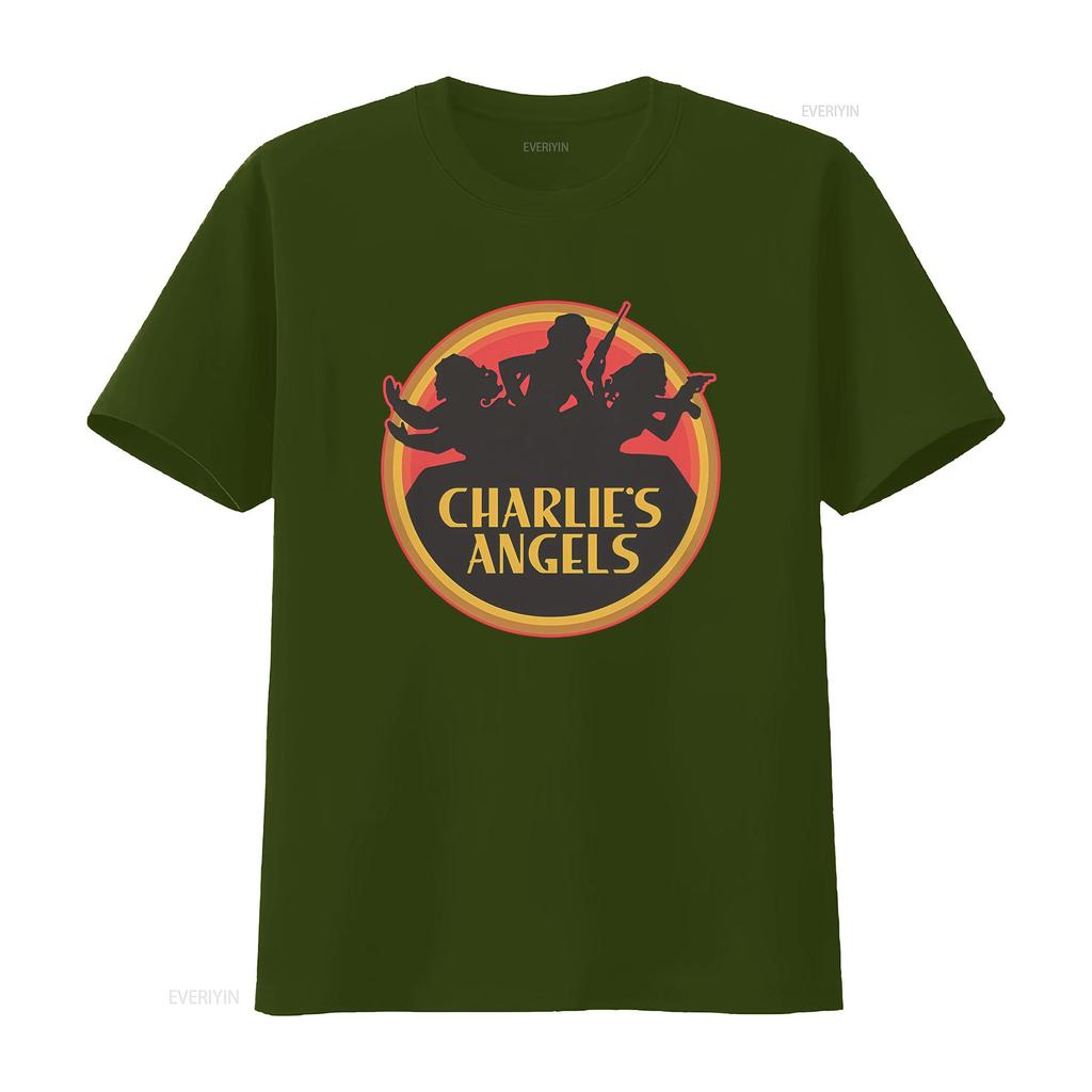 T-shirt Charlies Angels Ispirata alla TV Retrò per Adulti Cotone Biologico Unisex Top Nostalgico o per Fan Vintage Traspirante