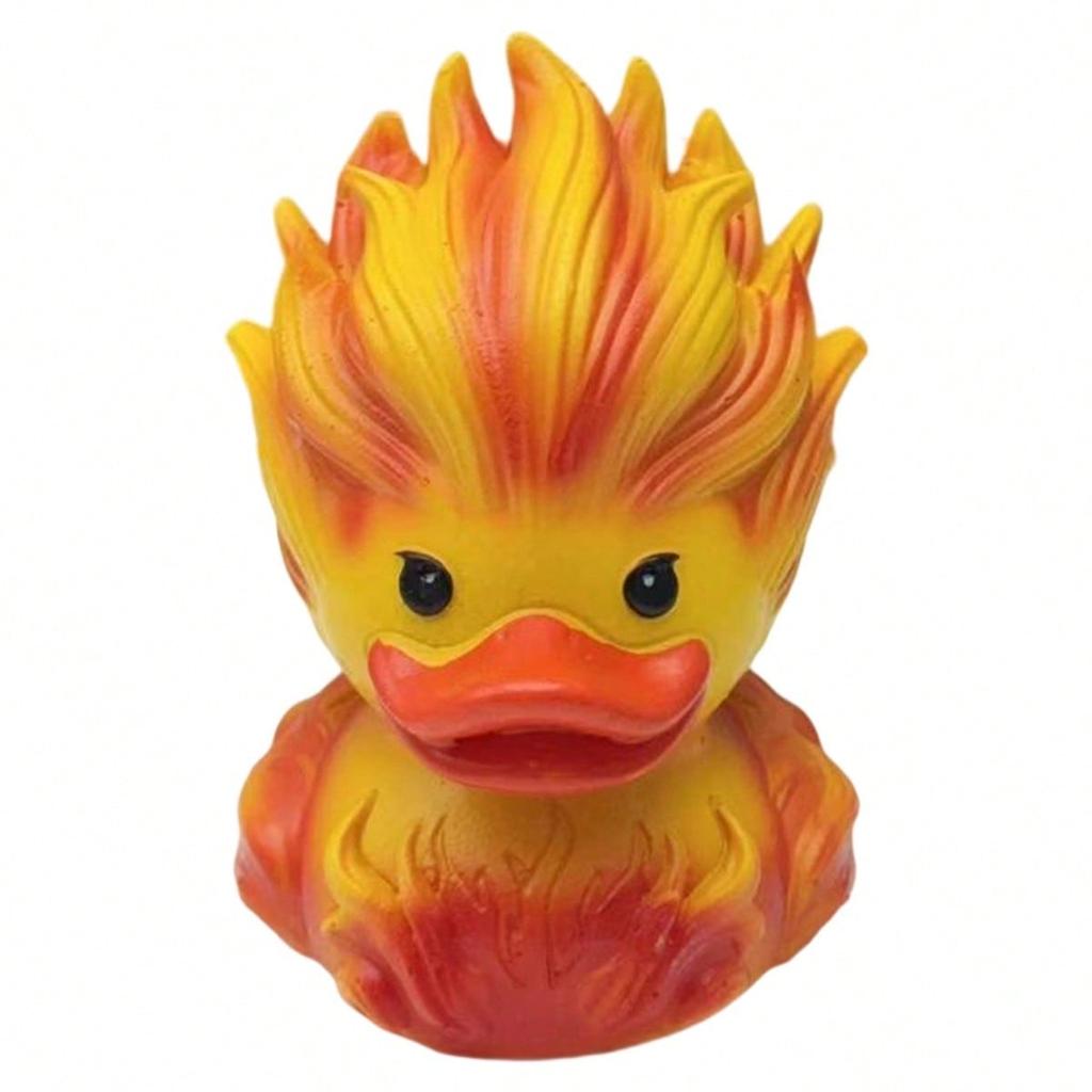 Duck Figurine Creative Ice/Fire Duck Statue Small Resin Animals Desktop Decorations For Home Office