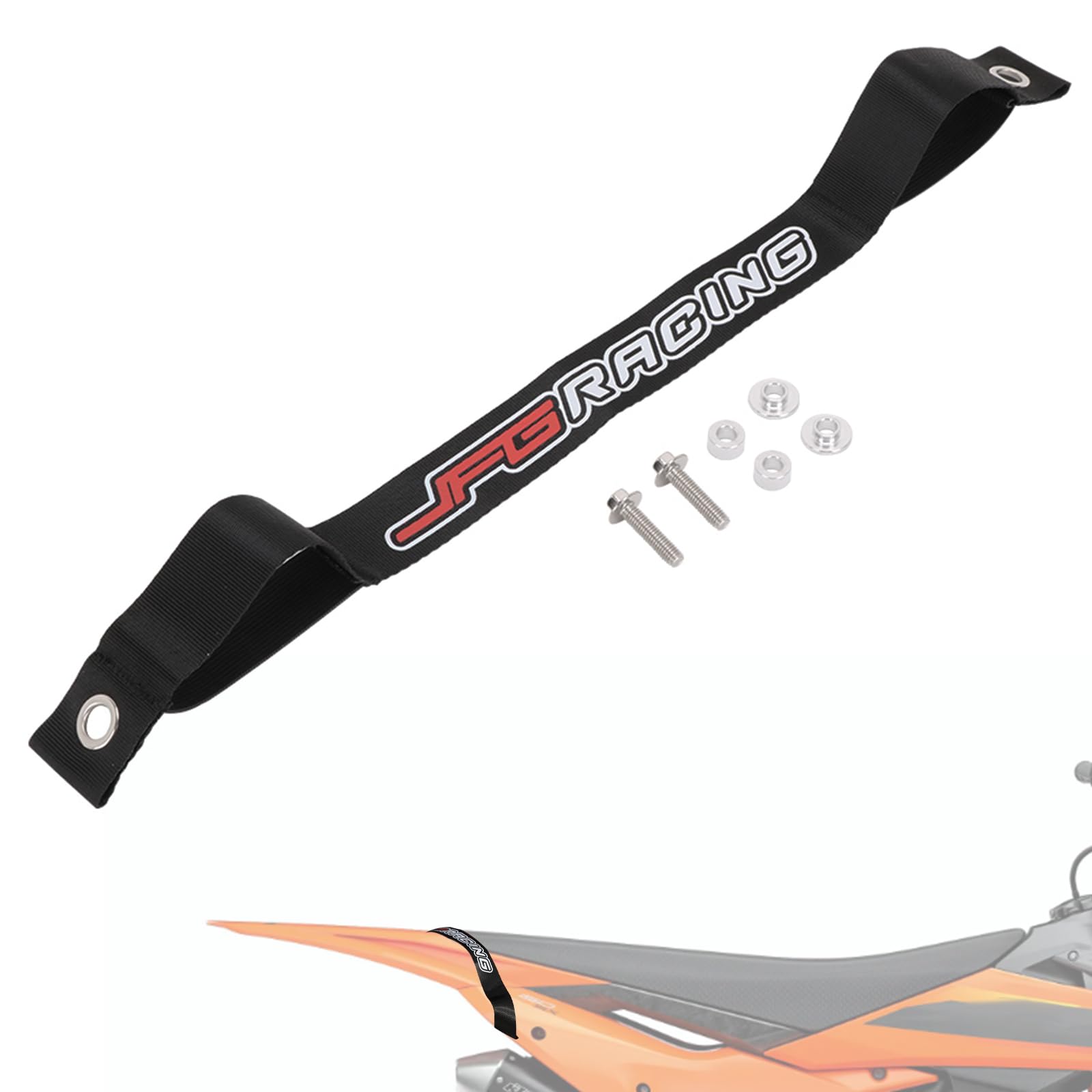 

JFG Мотоциклетный задний буксировочный ремень, аварийный трос, 18,7 дюйма (475 мм), тяжелый