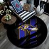 Baltimore Ravens Round Area Rug,Carpet Rug for Living Room Bedroom Sofa Playroom Decor,Non-slip Floor Mat