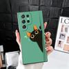 Cat Cute Kitten Cartoon Soft Phone Case for Samsung Galaxy S26 S25 Edge S24 Ultra S23 Plus S22 S21 FE S20 Black Cover Back Shell