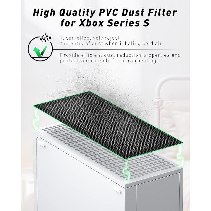 Dust Filter Set for Xbox Series S Console - Include 7 Silicone Dust Protector and 4 PVC Mesh Filter Covers