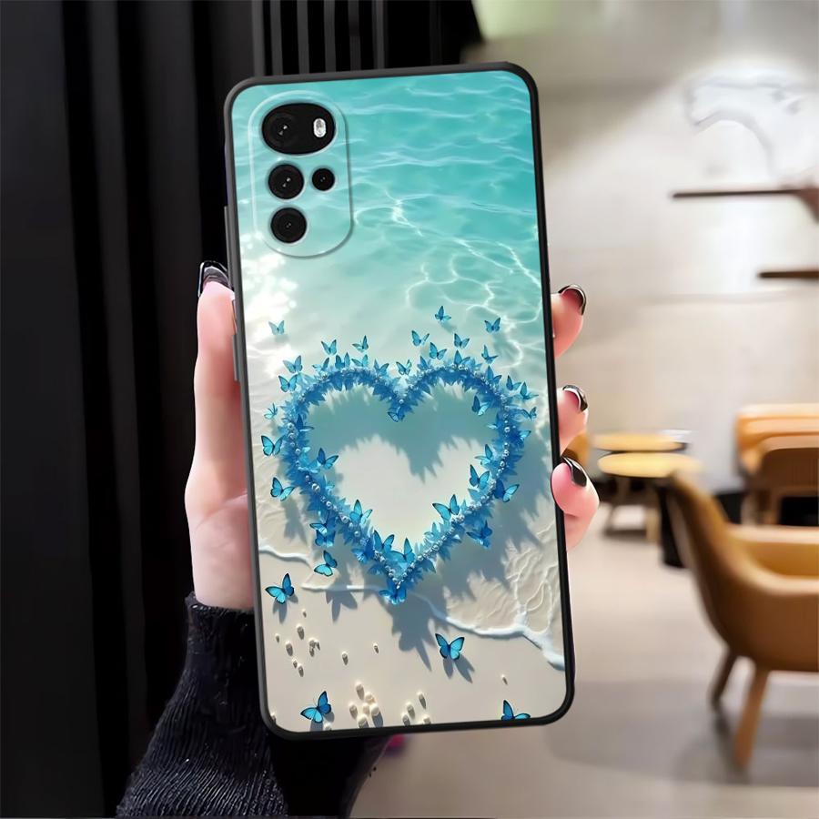 

Blue Butterfly Ocean Waves Phone Cover Case for Motorola Moto G50 G22 Edge40 G51 G73 G52 Edge 20 Pro 30 Lite G32 G53 G30 G60s Motorola Moto G50 5G