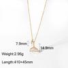  Fashion White Shell Pearl Pendant Necklace 18K Gold Plated Women's Jewelry Waterproof Hypoallergenic