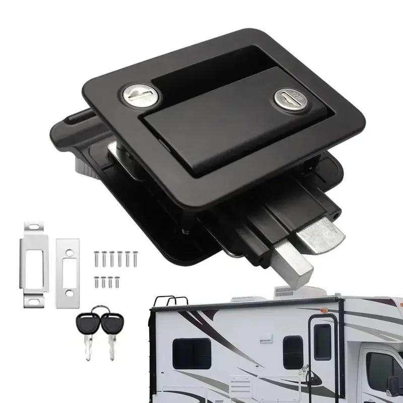 RV Lock All Metal Camper Door Lock Portable RV Entry Door Lock with Built-in Deadbolt for Camper Horse Trailer Cargo Hauler