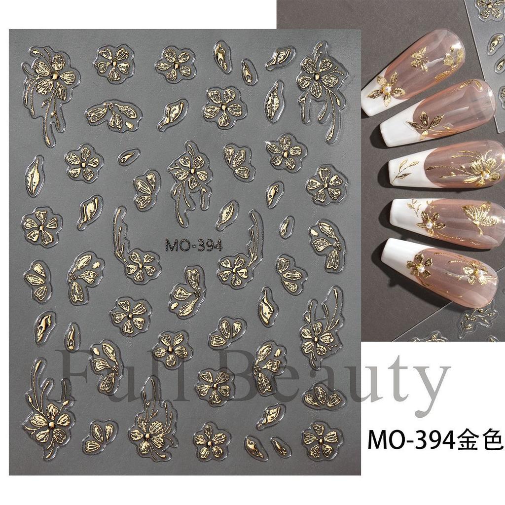 Nail Art Sticker Christmas Metal Bronzing Christmas Tree Bear Snowflake Bow Adhesive Nail Sticker