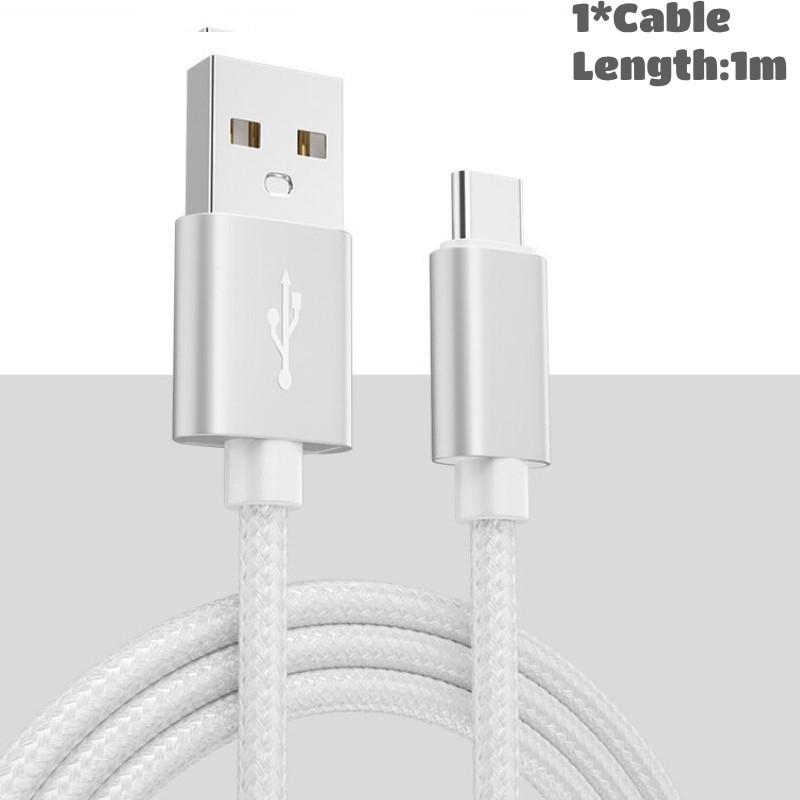 

Нейлоновый кабель USB для быстрой зарядки Android 1 м, черная оплетка, в коробке 1M белый