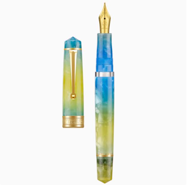 

Asvine P20 Piston Filling Fountain Pen Acrylic Beautiful Patterns M/F/EF Nib with Golden Clip Office School Supplies Stationery EF
