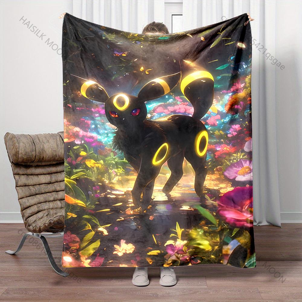 Multiple Sizes Pokemon Umbreon Printed Warm Soft Flannel Material Suitable for All Seasons Deluxe Gifts for Adults and Children