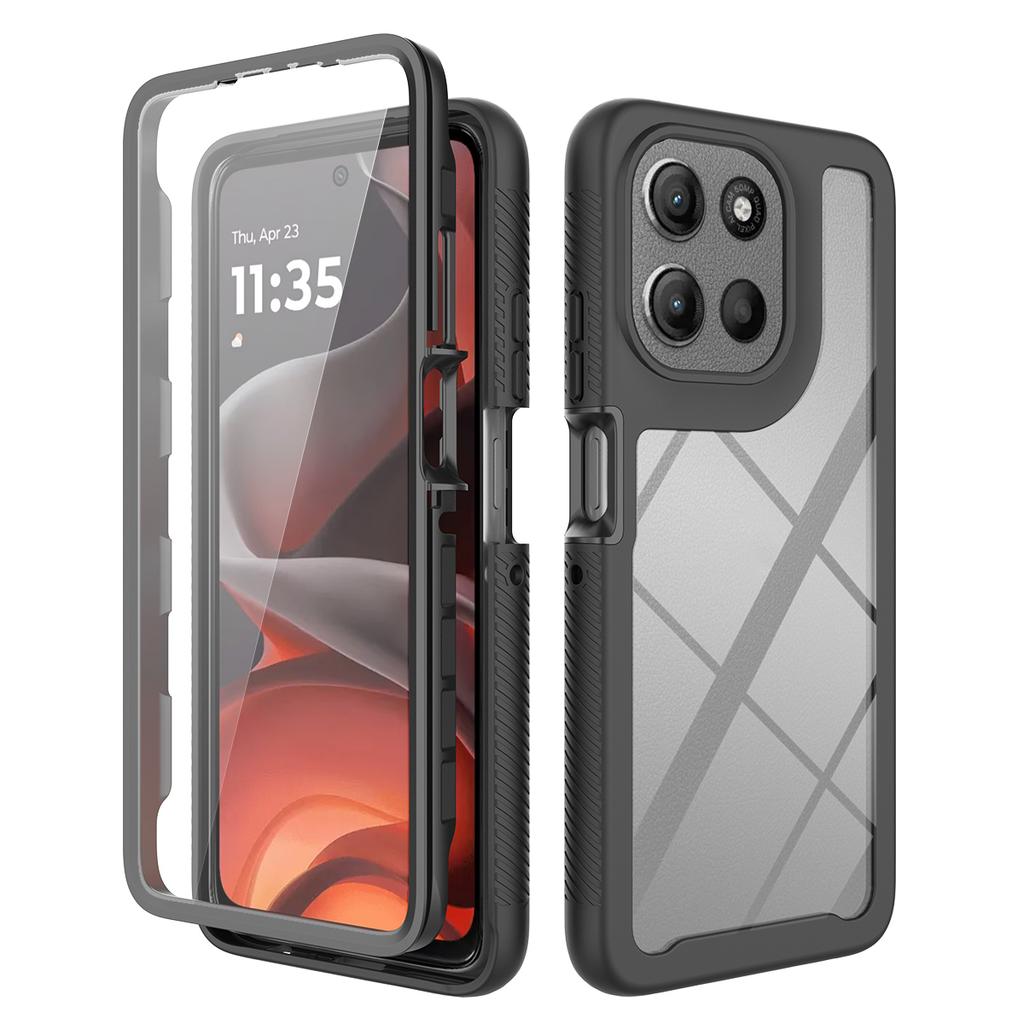 Clear Case for Motorola Moto G56 5G PC+TPU Phone Back Cover with PET Screen Film
