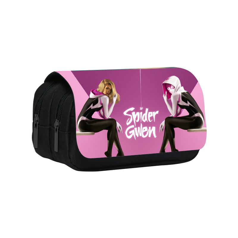 Spider-Man Double Pencil Case, Student Stationery Storage Bag, Large-Capacity Stationery Bag
