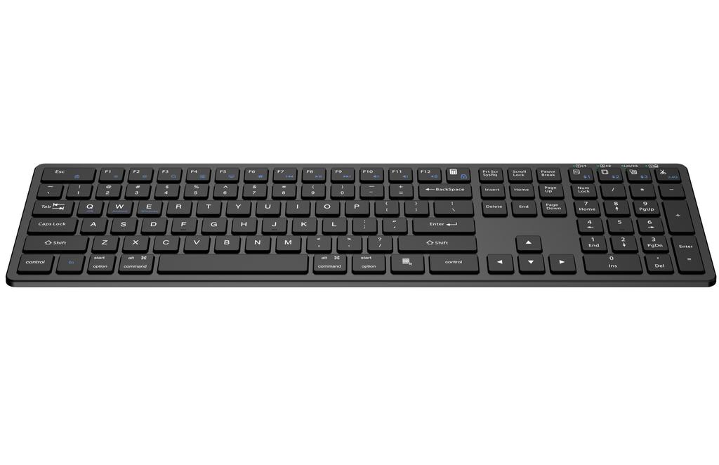 New Triadyn Proteus Wireless Keyboard Bluetooth 2.4GHz 4-Device Slim Office Rechargeable Black