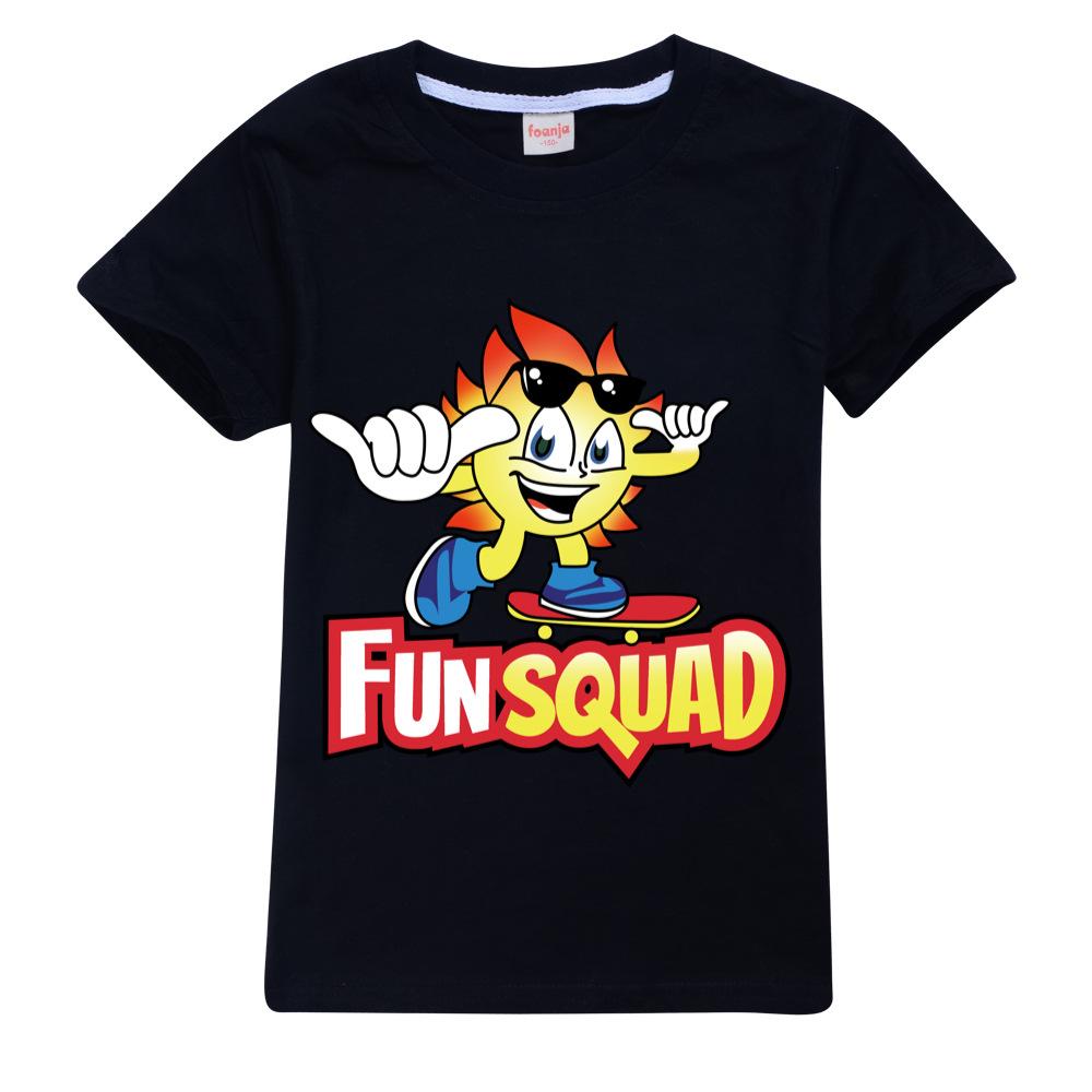 

Новая летняя футболка Fun Squad Gaming для детей, кавайная мультяшная 3D-футболка для мальчиков и девочек, детская одежда, унисекс, короткие рукава, топы 130 cm