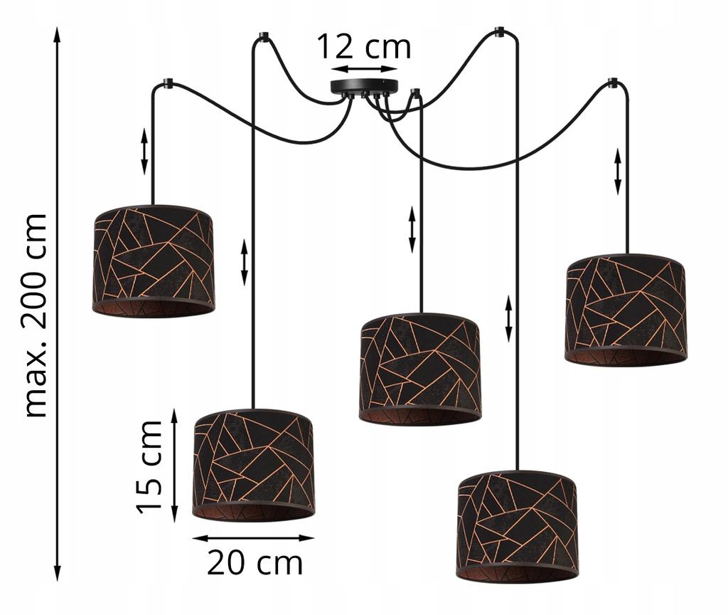 Ceiling Hanging Lamp, Spider Pattern Lampshade, Copper