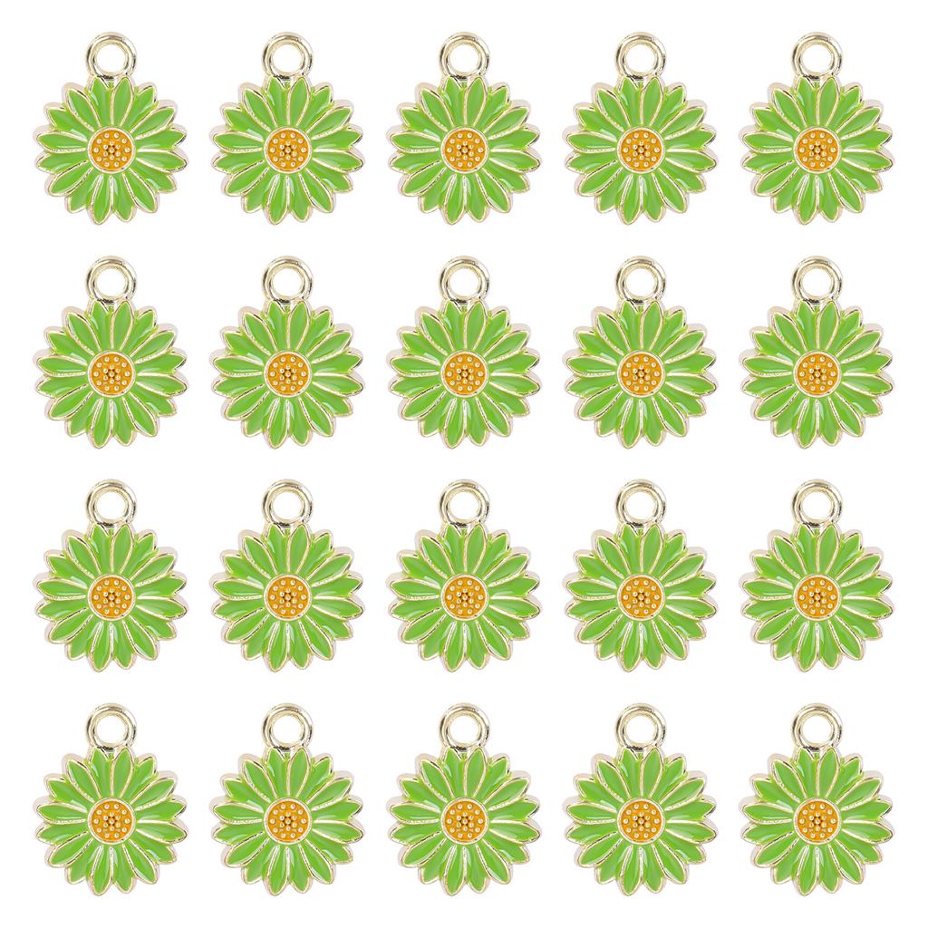 20 Pcs Little Daisy Pendant Metal Flower Pendant Charm Fashion Jewelry DIY Accessories for DIY Necklace Bracelet Earring