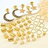 45Pcs/Set Metal Cutout Dreadlock Hair Rings Boho Hair Braid Accessories For Girls Women