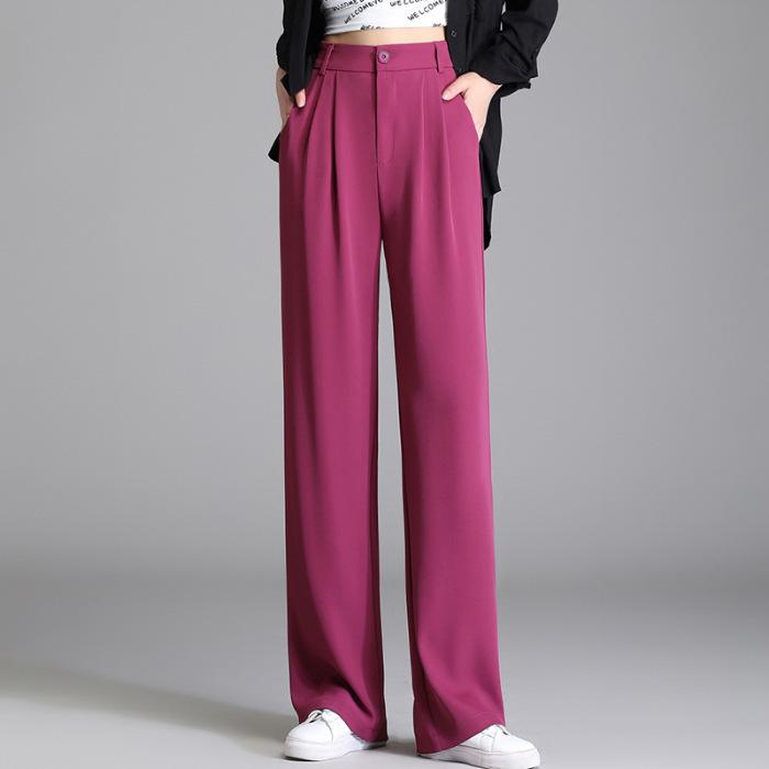 Autumn Suit Pants for Women Autumn High Waist Droop Loose Straight Wide-leg Pants for Women Autumn Large Size Casual Pants for Women Autumn