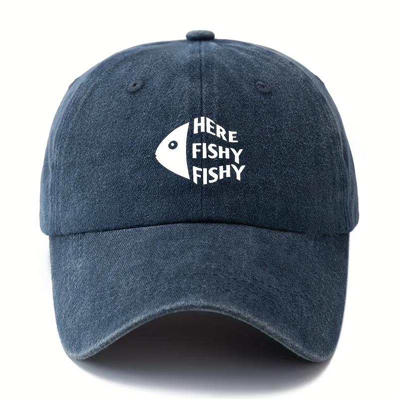 

Men S And Women S Printed Fish Head Baseball Caps, Classic Retro Outdoor Lightweight Curved Brim Hats, Truck Driver Hats Adjustable