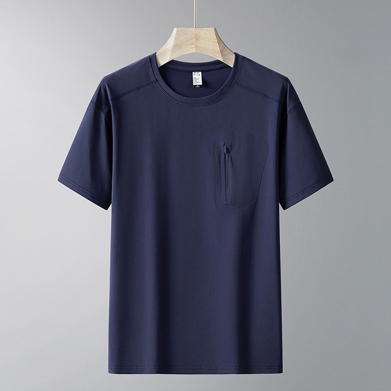 Short-sleeved Outdoor Mountaineering Premium Ice Silk Moisture-wicking and Antibacterial Round-neck Top with Cool Feel