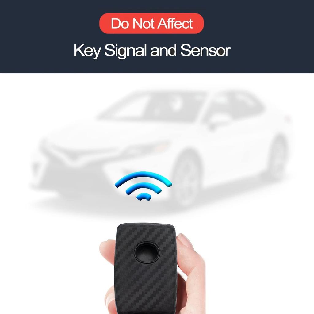 2pcs Compatible with Mazda 3 6 3 Sport CX-3 CX-5 CX-9 CX-30 CX-50 CX-90 MX-5 Miata MX-30 EV Carbon Fiber Looks Black Key Fob Cover Case Key Chain