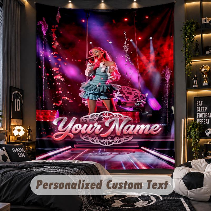 Personalized Wall Tapestry,Ayliva Custom Printed Name, Fabric Wall Art For Indoor Room Backdrop