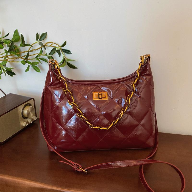 Autumn New Fashion Embroidered Thread Chain Underarm Bag Versatile Single Shoulder Diagonal Span Trendy Women's Bag