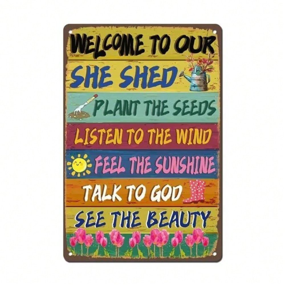 Metal Wall Art Vintage Welcome Sign Rustic Farmhouse Decor Indoor Outdoor 8x12 Inches