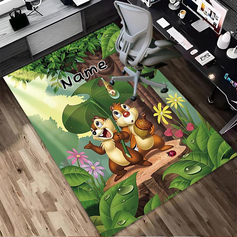 Custom Name Chip Dale Adventure Living Room Non-Slip Area Rug Soft Carpet for Bedroom Kids Playroom Sofa Office Home Decor Doormat