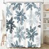 Blue White Floral Shower Curtain Waterproof Bath Decoration for Modern Home Bathroom Decor 180x245cm