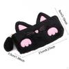 Pen Case Black Cartoon Cat Portable Stationery Organizer Multipurpose Supplies Gifts Makeup Bag