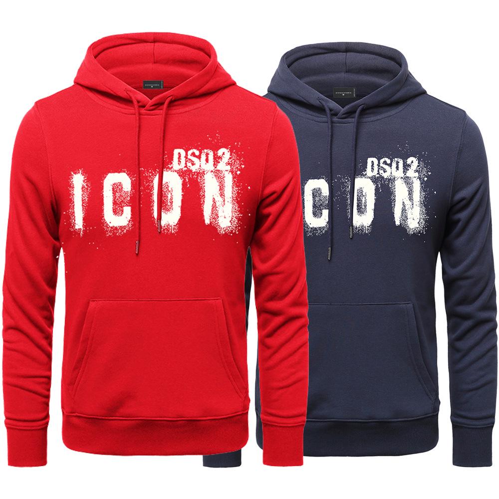 ICON Men's European-Style Hoodie: Trendy, Loose-Fit Outerwear for Autumn/Winter.