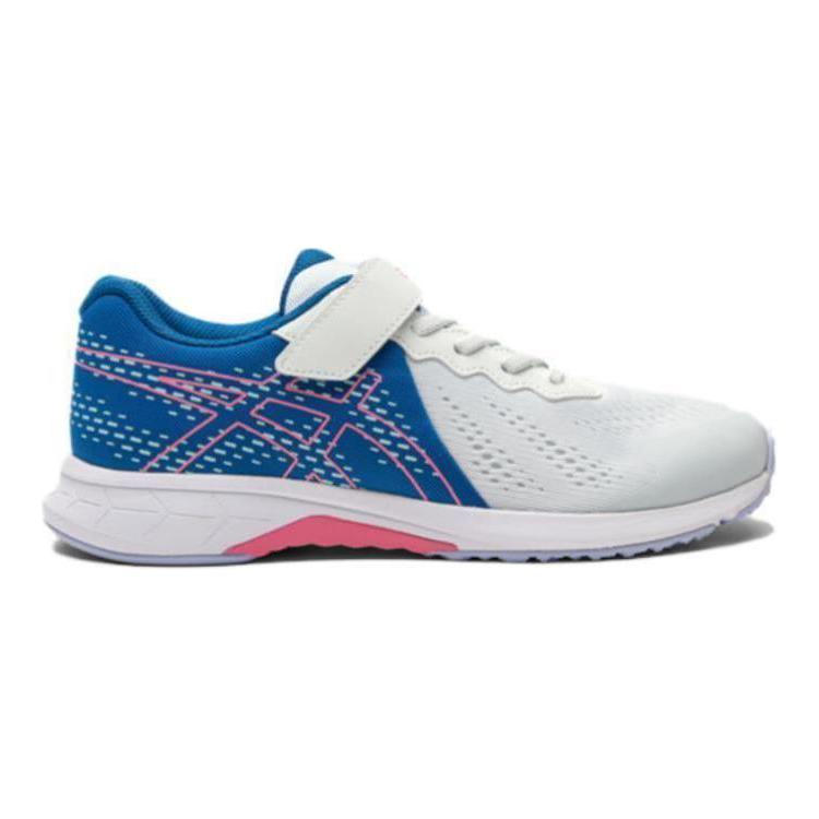 Asics Lazerbeam Shock Absorbing Durable Low Top Casual Shoes Kids Sneaker White Blue 1154A169-403