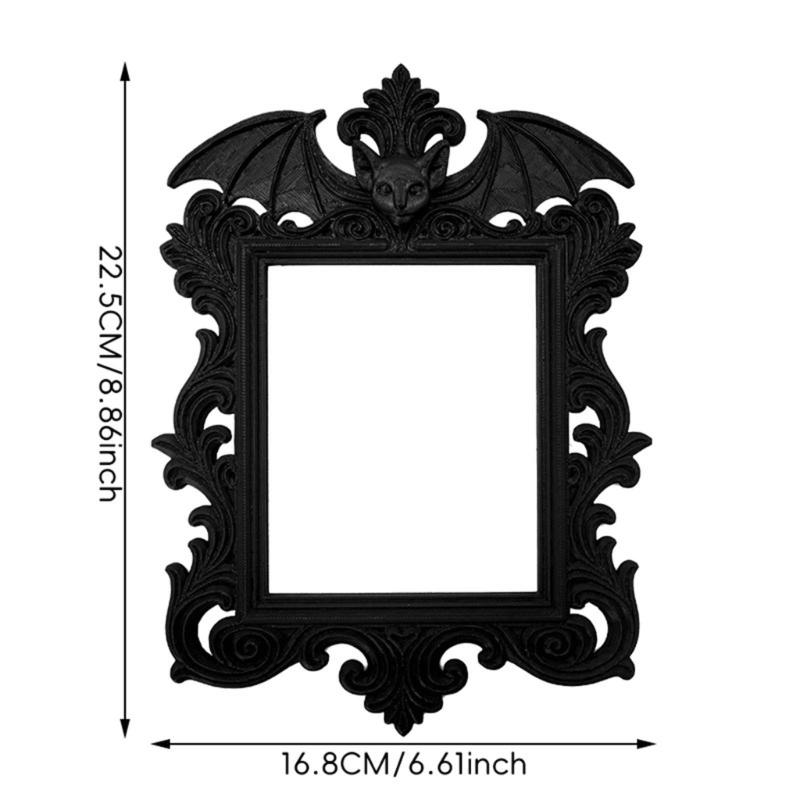 Gothic Style Bat Wing Photo Picture Frame For Halloween Home Accent Decoration Vintage Themed Display Piece Accessories
