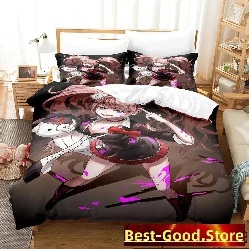 3D Print Anime Danganronpa Bedding Set Duvet Cover Sheet Printed Bed Set Pillowcase Bed Full Queen King Size Comforter Bedroom