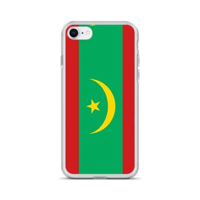 Coque iPhone - Mauritanie - Drapeau officiel - Souple - Multicolore - TPU transparentní
