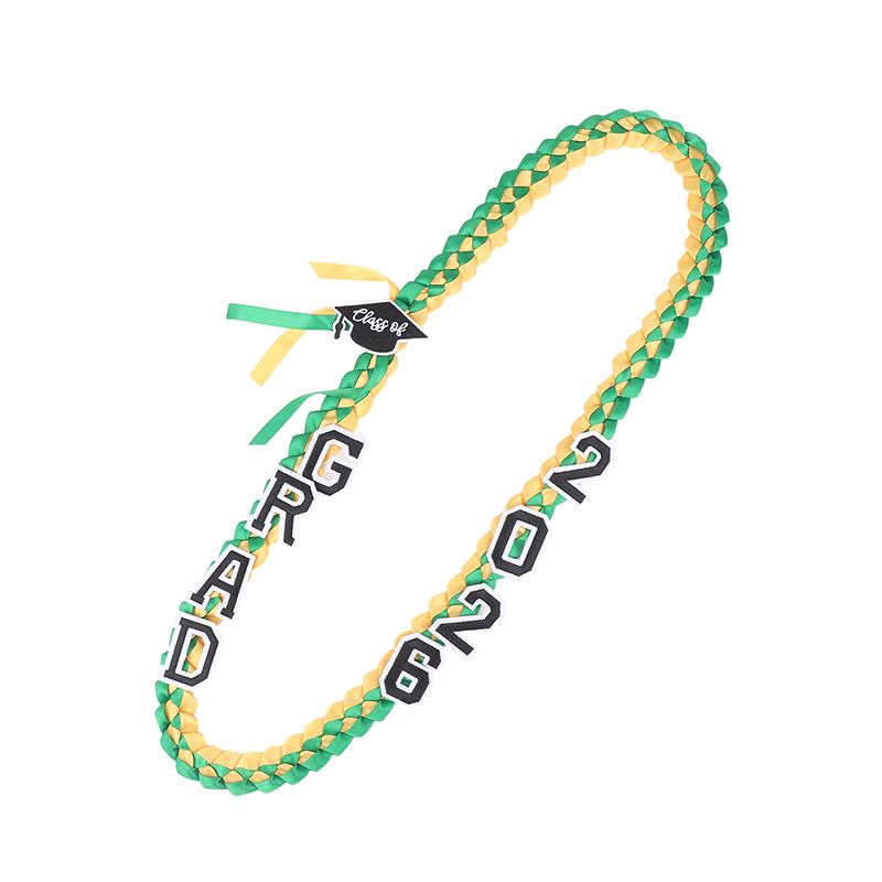 Graduation Leis Class Of 2026 Grad Handmade Ribbon Lei Ribbon Necklace With Grad Letters