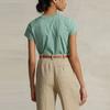 Polo Ralph Lauren Ss22 Solid Color Logo Embroidered Crew Neck Short Sleeve T-Shirt Women Tops Green WMPOKNINCU20519-300