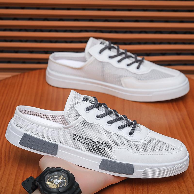 

Мужские интерьерные тапочки Мужские полутапочки Летние сетчатые дышащие мужские тапочки 44 серый