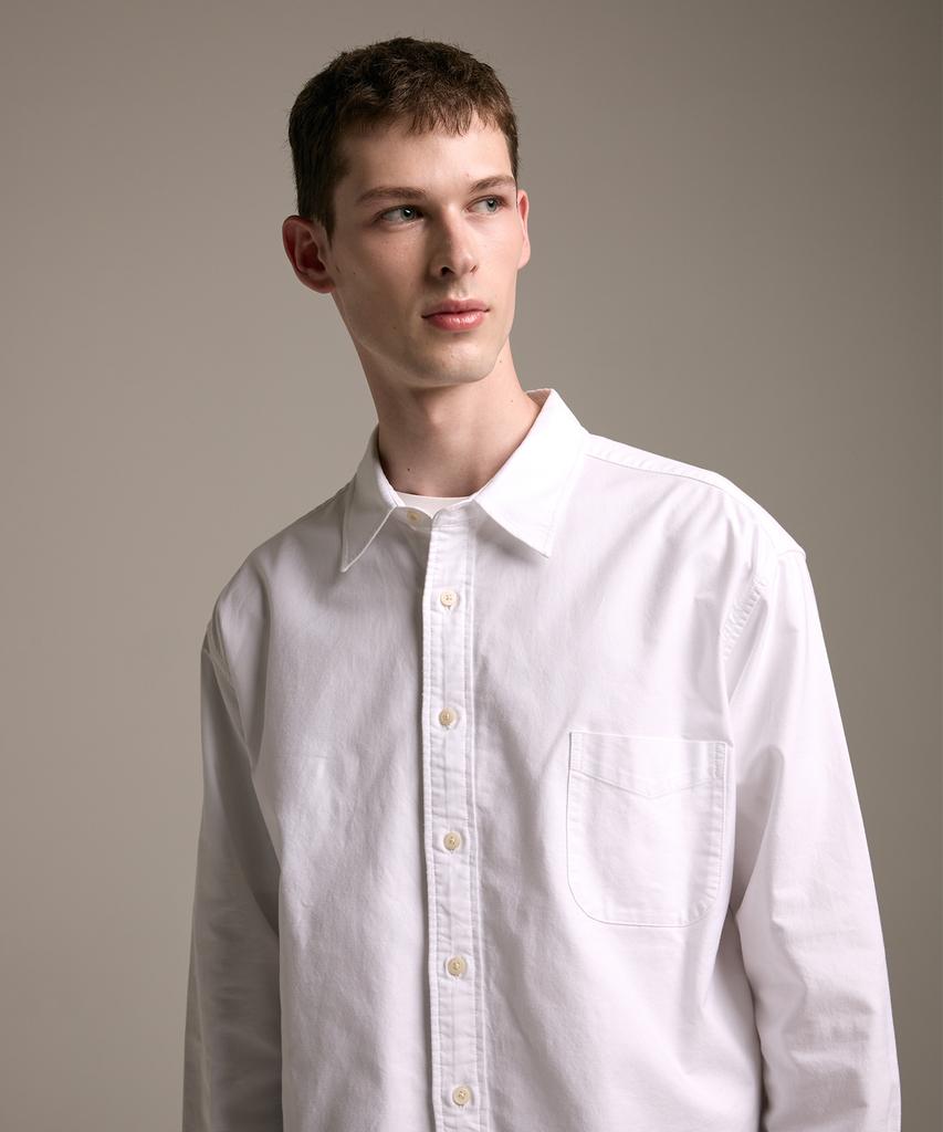 Jelolaunji [Premium Japanese Material] Essential Oxford Shirt White