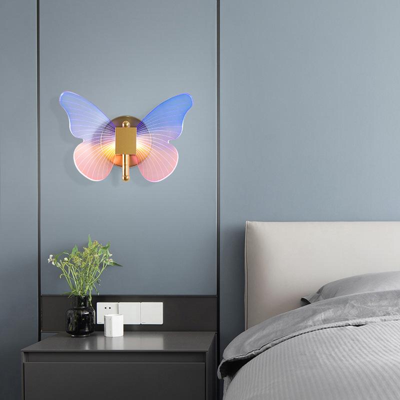 multicolor Butterfly Pendant Lights Nordic Bedroom Bedside Pendant Lamp Luxury Gold Home Decor Luminaria Hanging lamp New Lustre