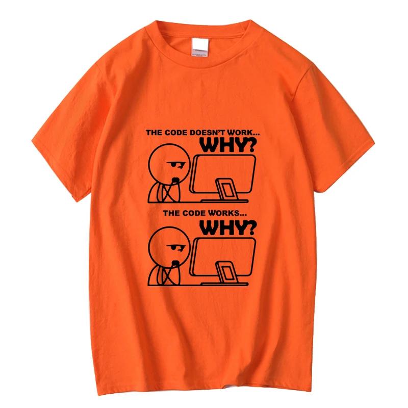 Mens Tshirt 100 Cotton Funny Programmer Print Summer Loose Oneck Cool  for Men Short Sleeve Tshirt Male Tees High Quality