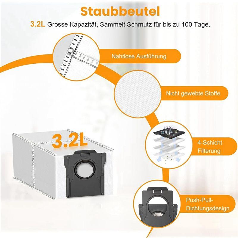 A20F-20PCS For Dreame X40 Ultra Complete/X40 Master/L40 Ultra Robot Vacuum Parts Main Side Brush Mop Cloth Dust Bags Filters