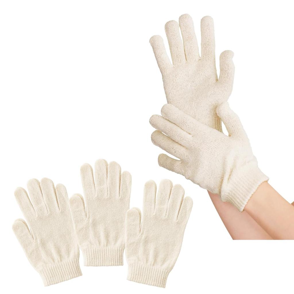 Silk Family Eco Silk Gloves Own Chapped Skin Pairs Made in Woven in Nara Unisex (3 Pairs) [Our Product] Undyed, 100% Silk, Moisturizing, Relief,
