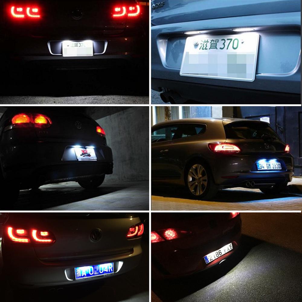 2x Number License Plate Light Lamp No Error 18SMD LED 12V 6500k White for VW Golf MK4 MK5 MK6 Passat Polo CC Eos Car Accessories