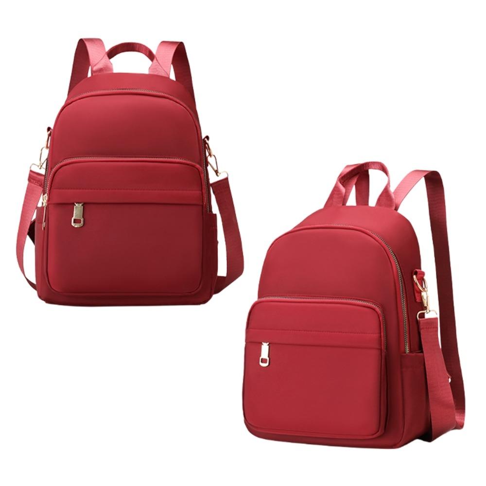 

Школьный рюкзак большой вместимости, нейлоновая сумка через плечо, портативная повседневная сумка-тоут, подарок для девочки красный