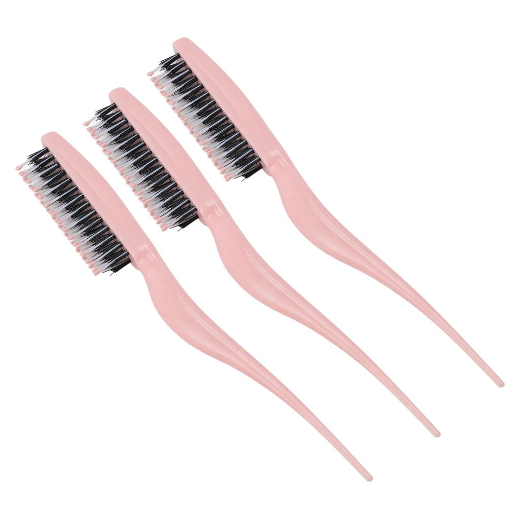 3Pcs Tsing Hair Brush Ergonomic Handle Portable Tsing Brush Rat Tail Comb for Home Travel